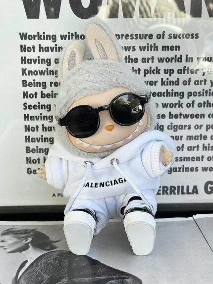 Labubu Balenciaga-Inspired Street Style White Suit