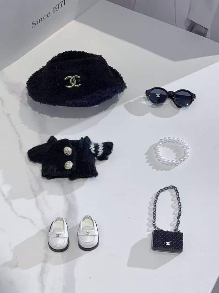 Labubu Chanel-Inspired Warmth Knits Black Suit - Image 2