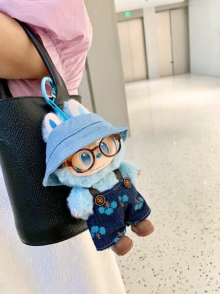 Labubu Blue Overalls Set